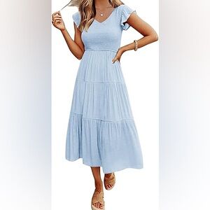 Blue Tiered Maxi dress